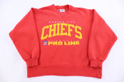 90's Kansas City Chiefs Football Embroidered Sweatshirt - Sweatshirt - Thrifted Threads