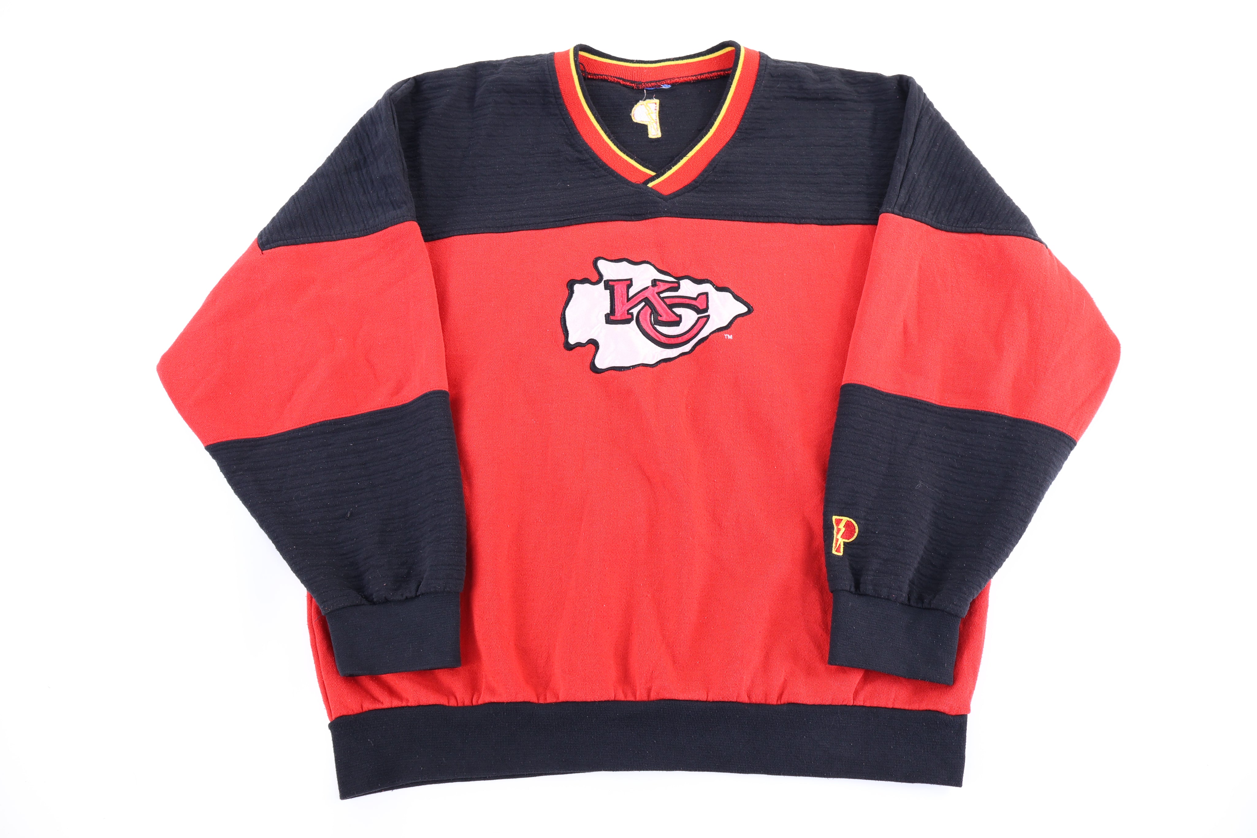90's Kansas City Chiefs Football Embroidered Sweatshirt - sweatshirt - Thrifted Threads