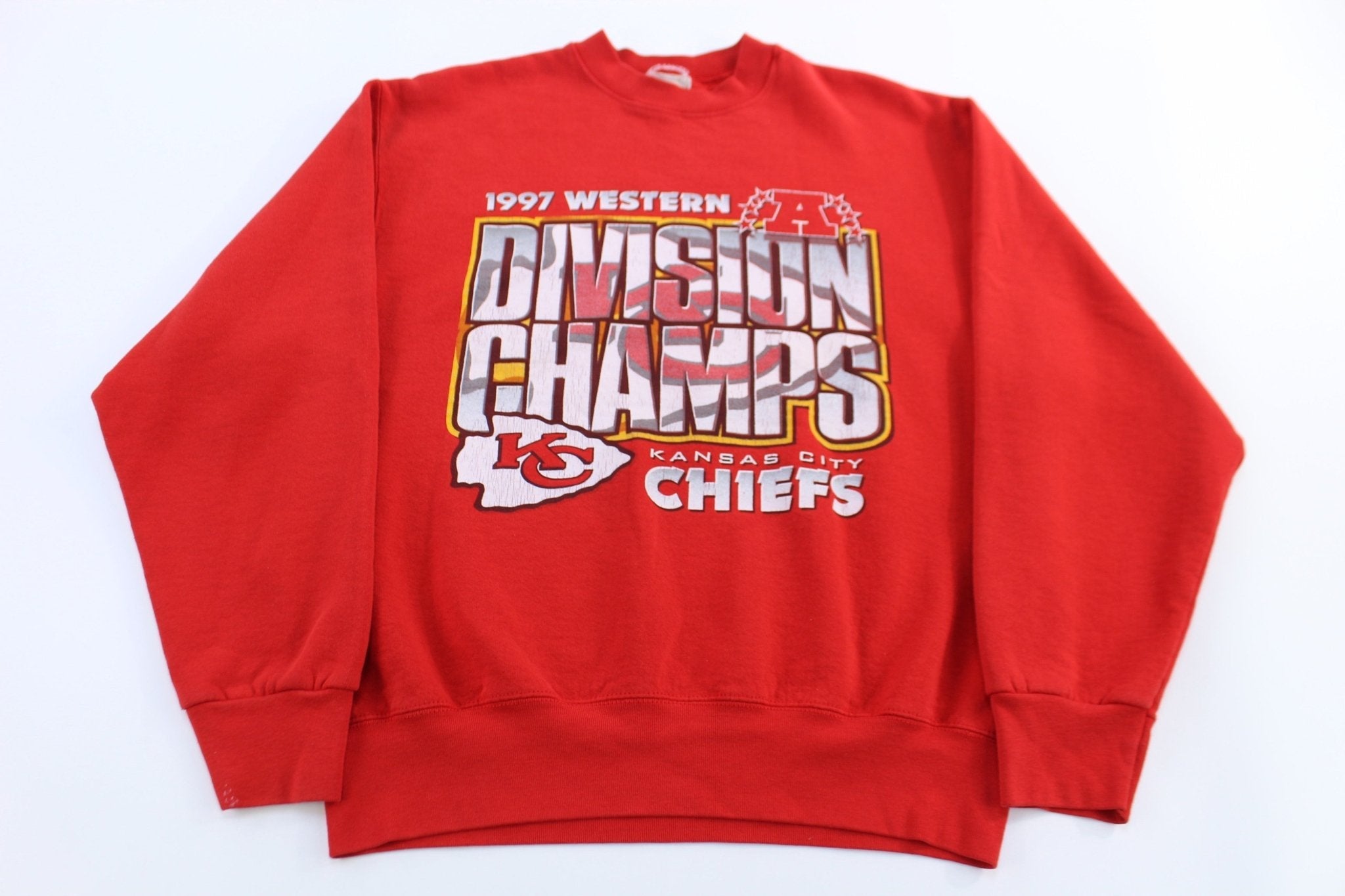90's Kansas City Chiefs Football Sweatshirt - Sweatshirt - Thrifted Threads