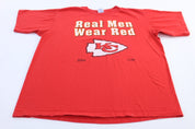 90's Kansas City Chiefs Real Men Wear Red T-shirt - Shirts & Tops - Thrifted Threads
