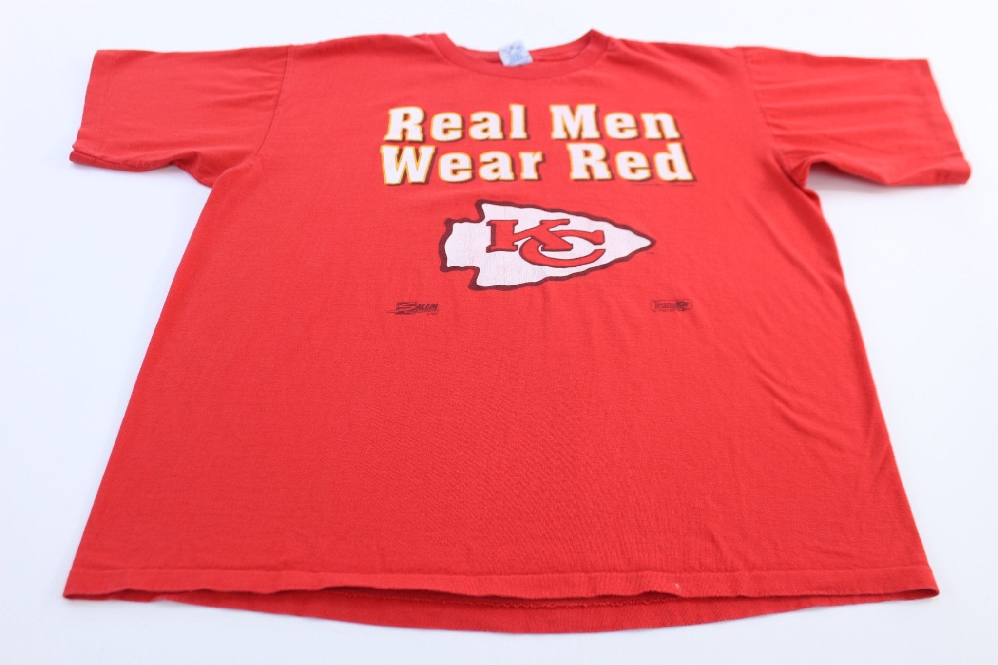 90's Kansas City Chiefs Real Men Wear Red T-shirt - Shirts & Tops - Thrifted Threads