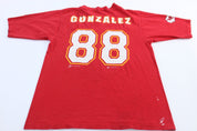 90's Kansas City Chiefs Tony Gonzalez Jersey T-Shirt - ThriftedThreads.com