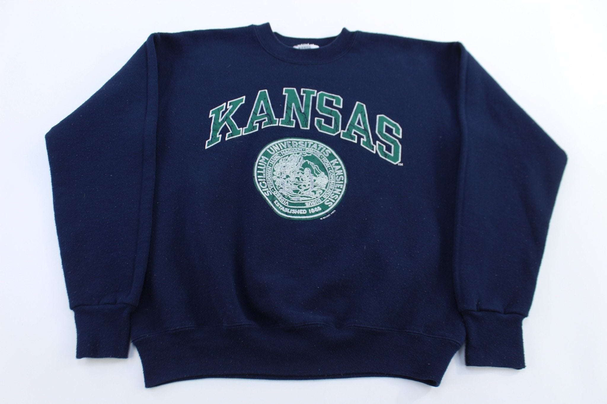 90's Kansas University Sweatshirt - Sweatshirt - Thrifted Threads