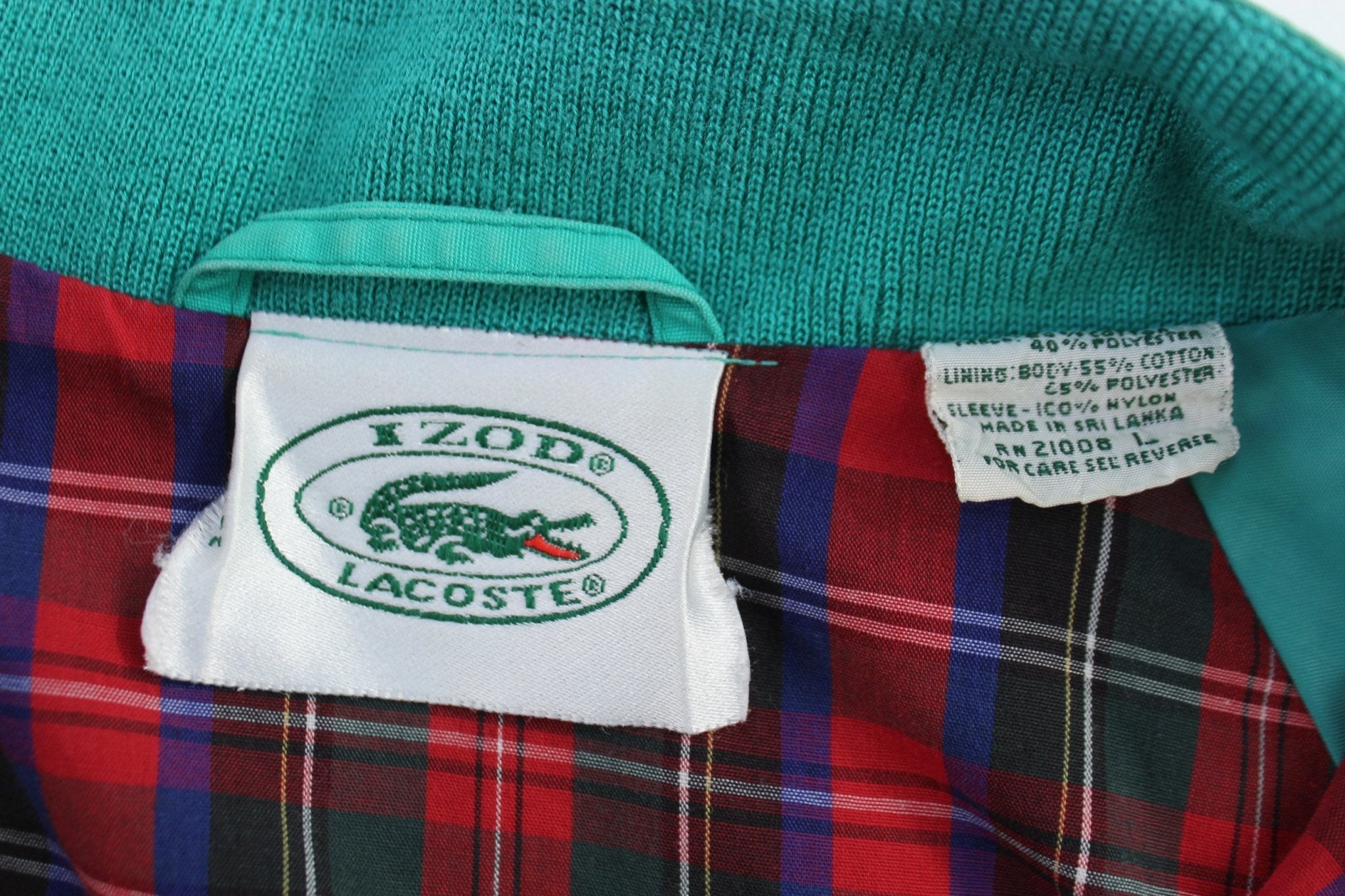 90’s Lacoste Green Full Zip Harrington Jacket - Jacket - Thrifted Threads