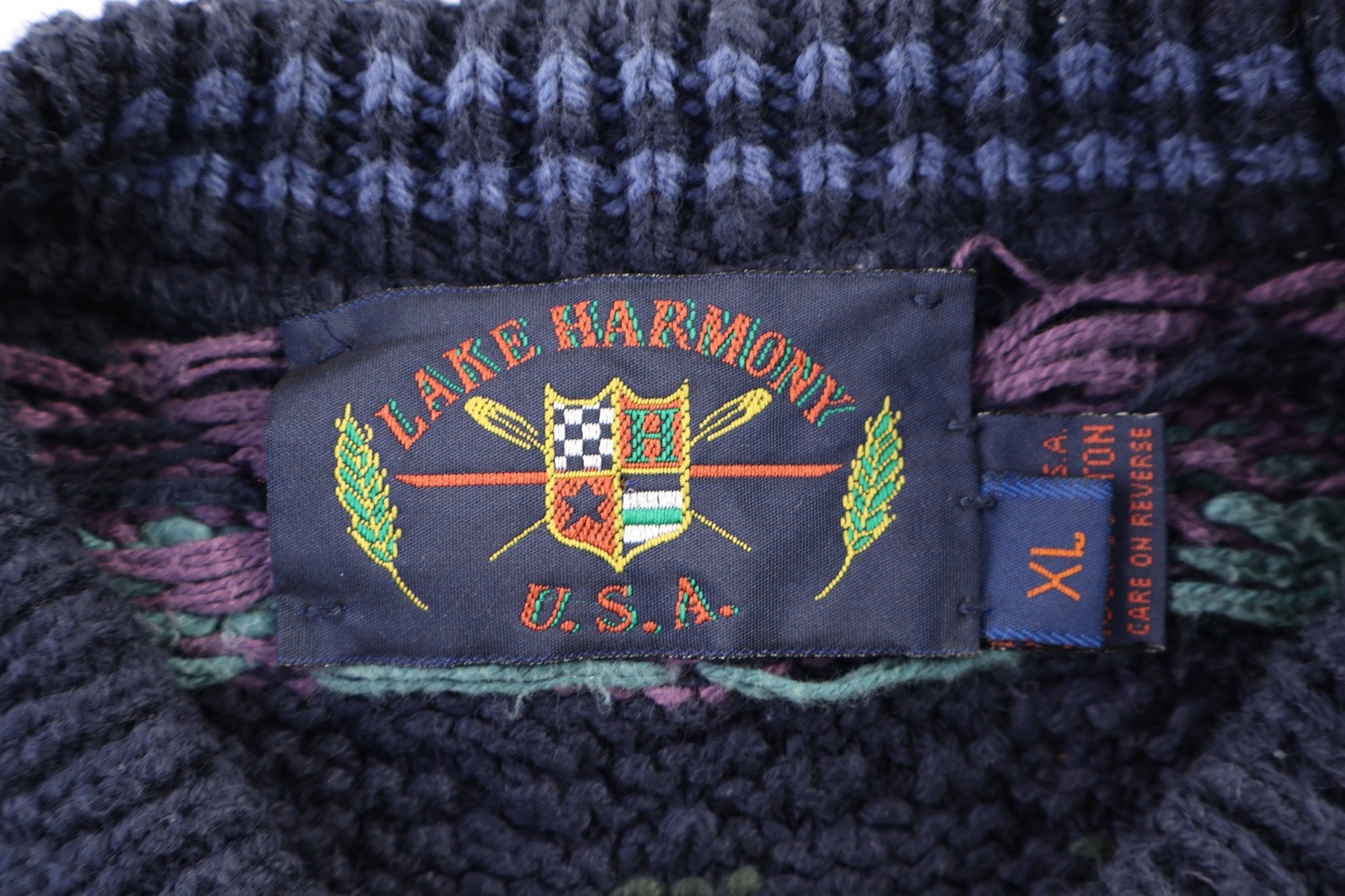 90's Lake Harmony Multipatterned Knit Sweater - Sweater - Thrifted Threads