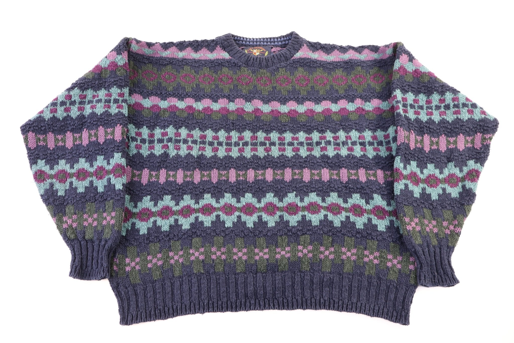 90's Lake Harmony Multipatterned Knit Sweater - Sweater - Thrifted Threads