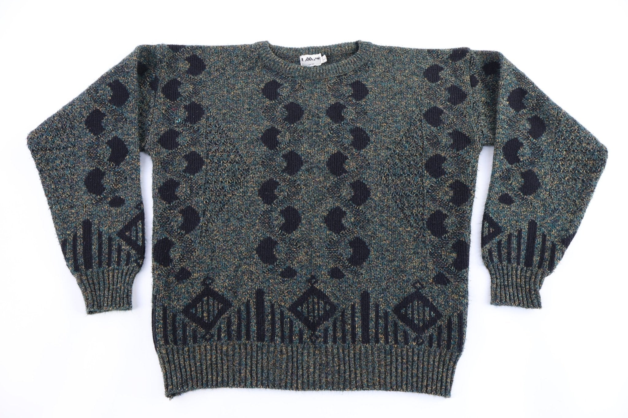 90's Lavane Multipattern Knit Sweater - Sweater - Thrifted Threads