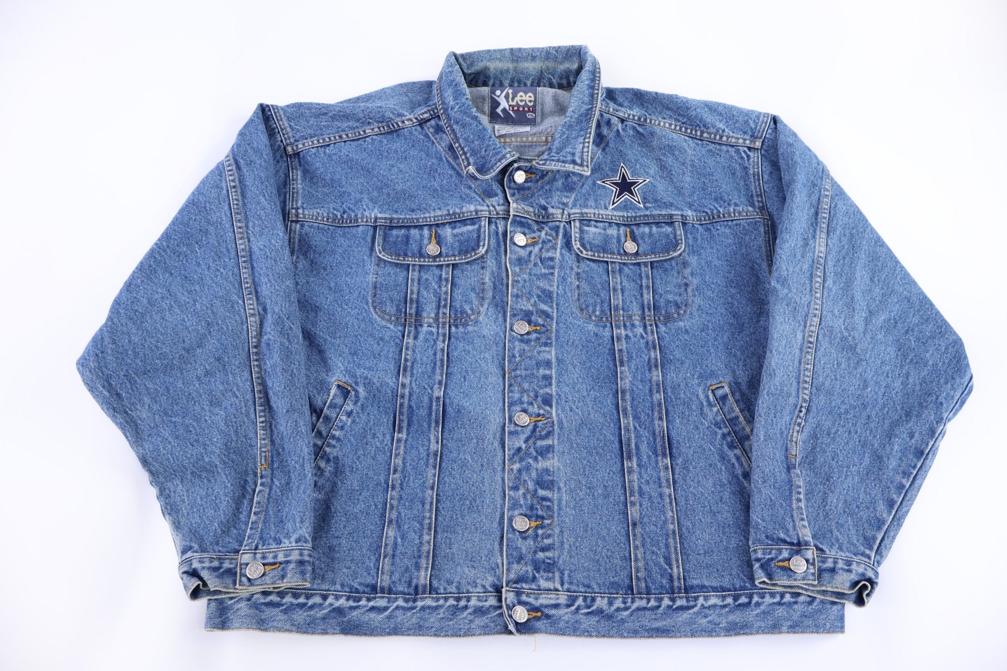 90's Lee Dallas Cowboys Dark Wash Denim Jacket - Jacket - Thrifted Threads