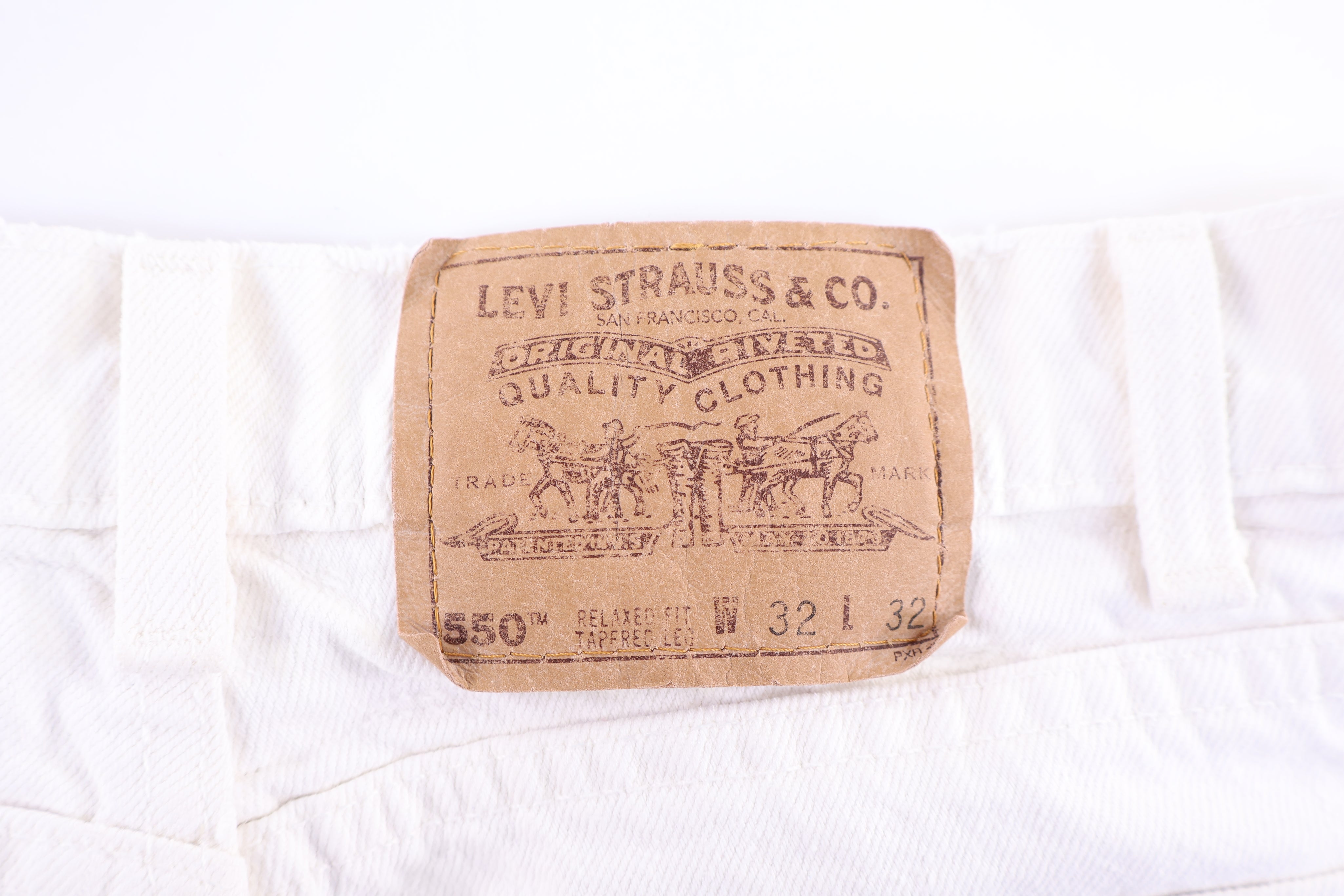 90's Levi's 550 White Denim Jeans - pants - Thrifted Threads