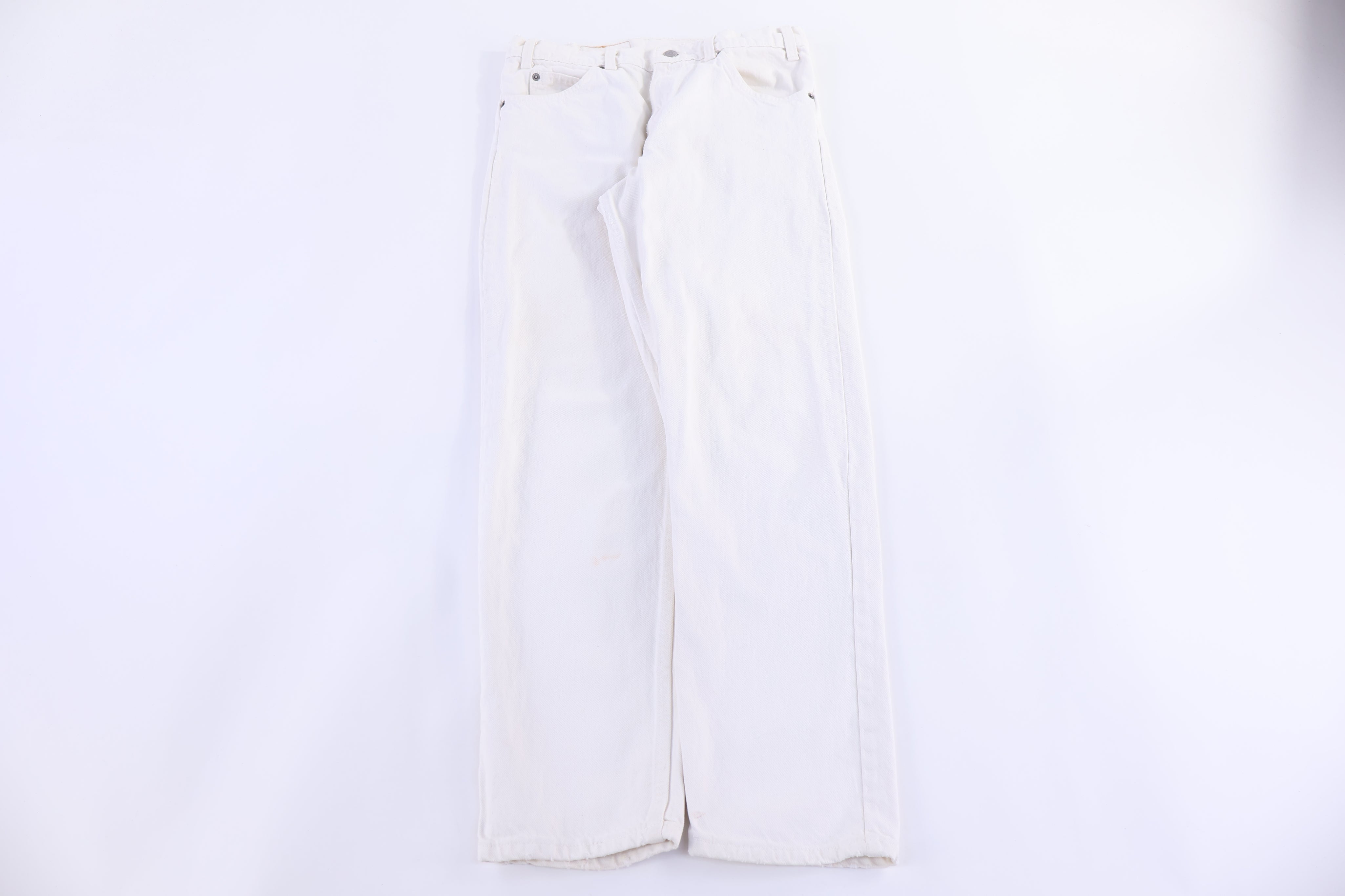 90's Levi's 550 White Denim Jeans - pants - Thrifted Threads