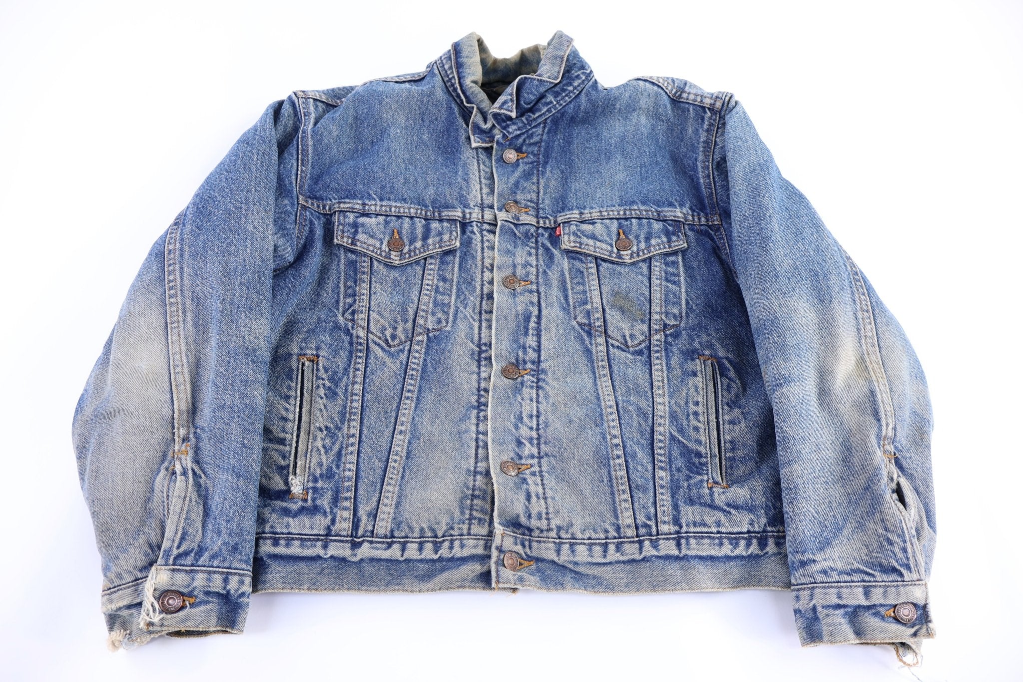 90's Levi's Medium Wash Blanked Lined Jacket - jacket - Thrifted Threads