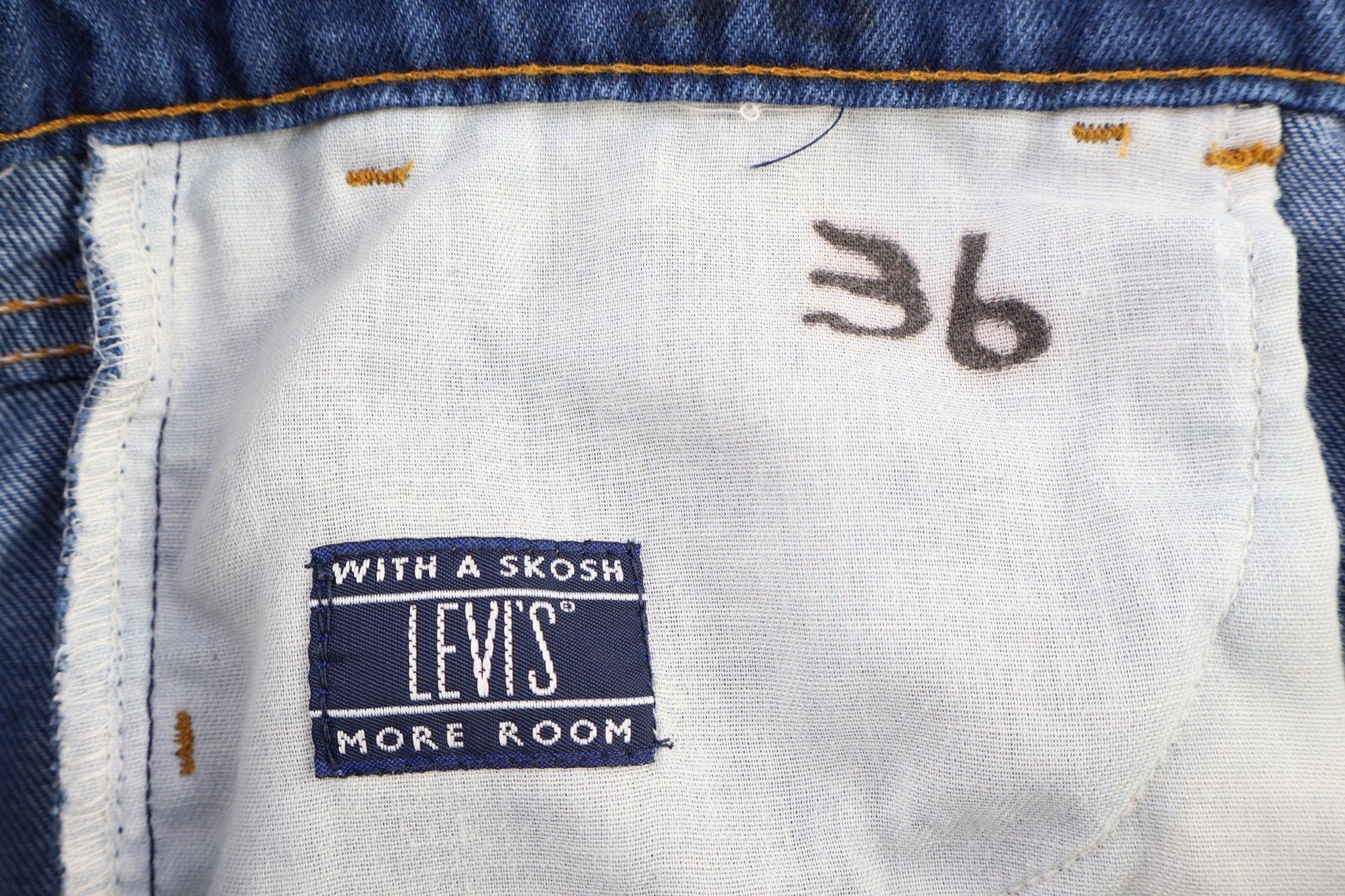 90's Levi's Orange Tab Dark Wash Denim Jeans - Pants - Thrifted Threads