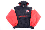 90's Logo 7 New Jersey Devils Hockey Puffer Jacket - Jacket - Thrifted Threads