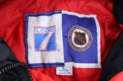 90's Logo 7 New Jersey Devils Hockey Puffer Jacket - Jacket - Thrifted Threads