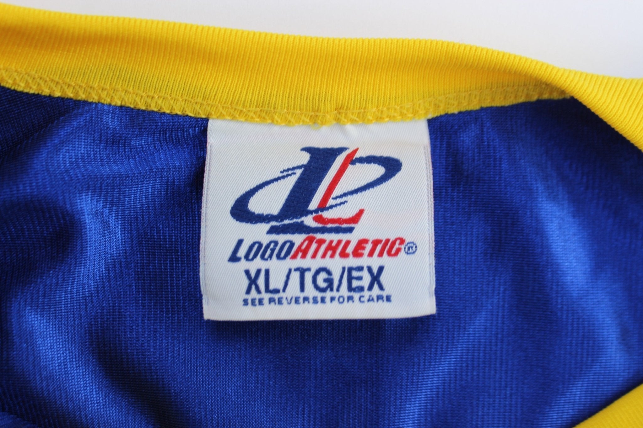 90's Logo Athletic 36 Yellow & Blue Football Jersey - Jerseys/Tanks - Thrifted Threads