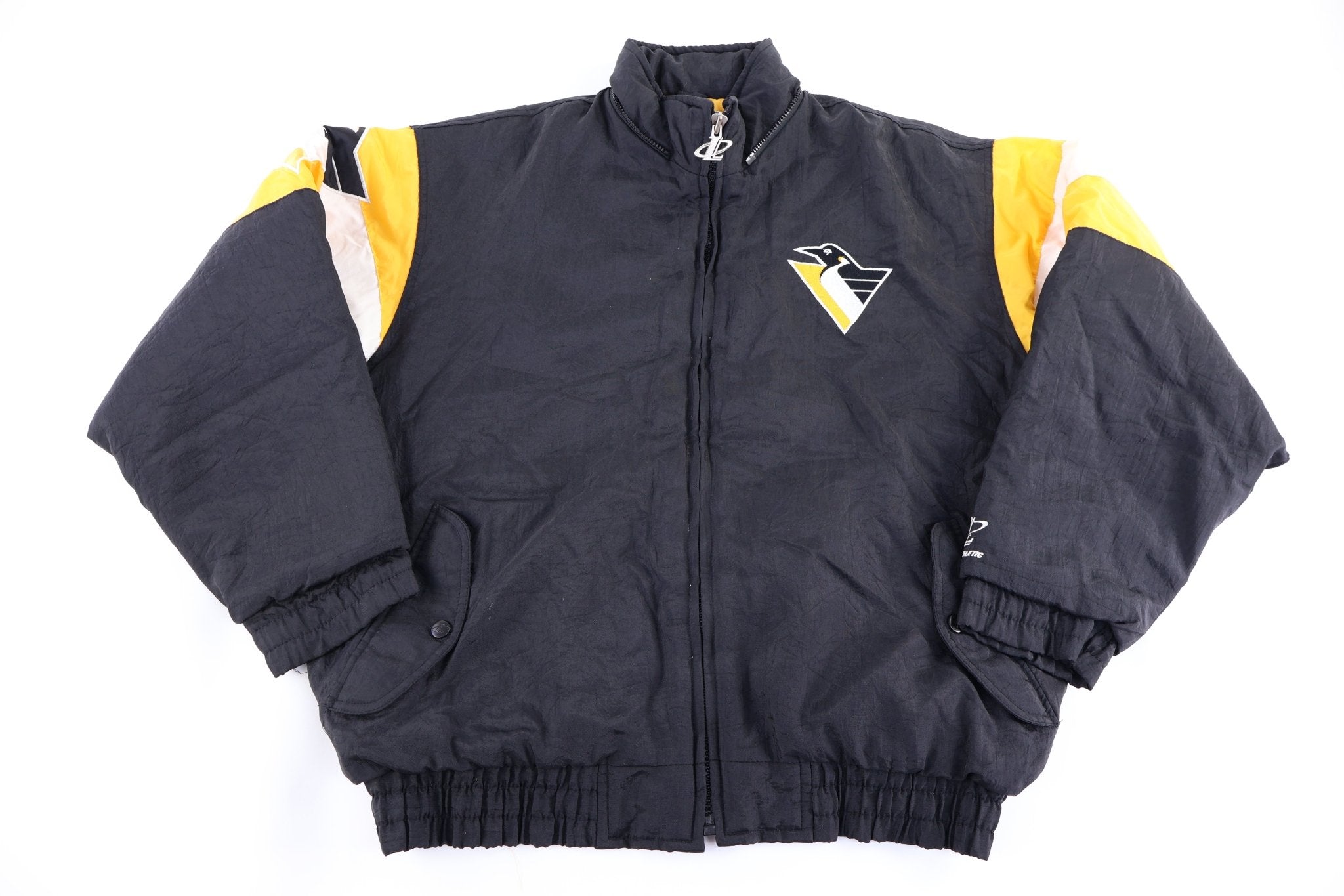 90's Logo Athletics Pittsburgh Penguins Hockey Puffer Jacket - Jacket - Thrifted Threads