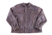90's London Fog Brown Leather Full Zip Jacket - Jacket - Thrifted Threads