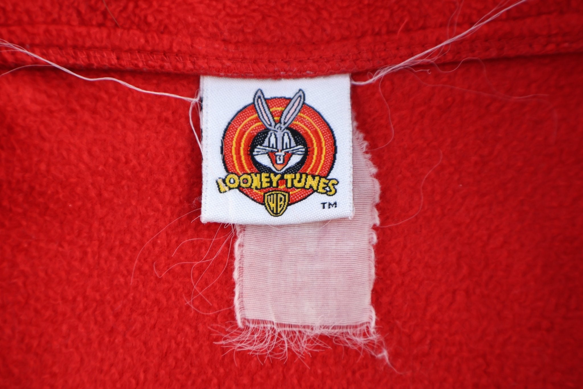 90's Looney Tunes Red Quarter Zip Sweater - Sweater - Thrifted Threads