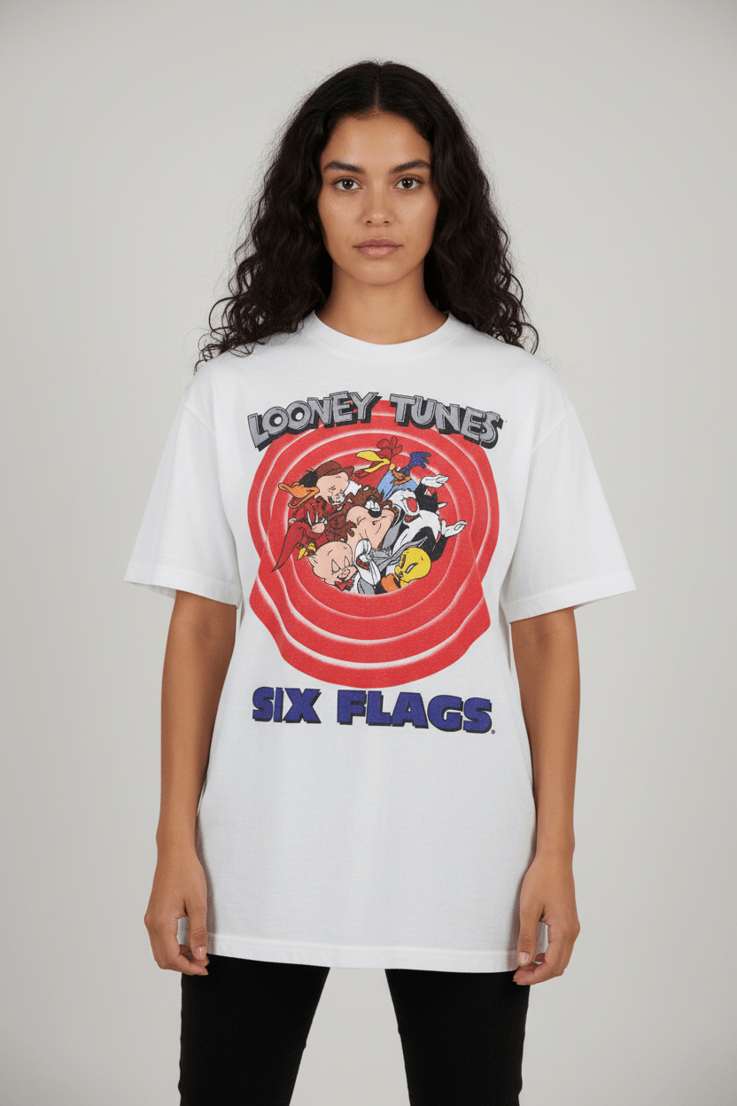 90's Looney Tunes Six Flags T-shirt - Shirts & Tops - Thrifted Threads