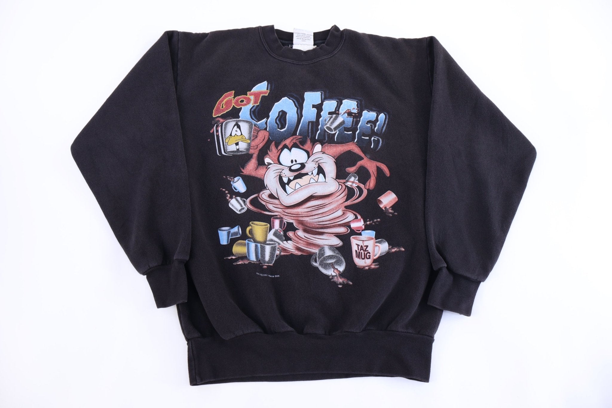 90's Looney Tunes Tasmanian Devil Got Coffee? Sweatshirt - Sweatshirt - Thrifted Threads