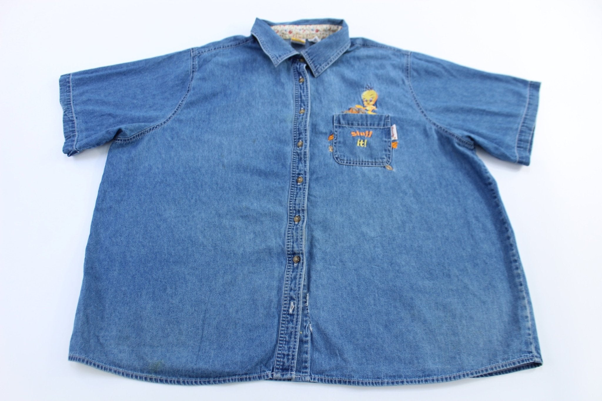 90's Looney Tunes Tweety Bird Stuff It Button Down - ThriftedThreads.com