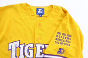 90's Louisiana State University Embroidered Starter Baseball Jersey - ThriftedThreads.com