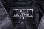 90's Lucky Leather USA Team Full Zip Leather Jacket - Jacket - Thrifted Threads