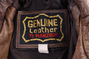 90's Manzoor Brown Leather Jacket - Jacket - Thrifted Threads