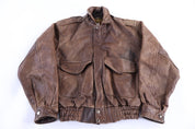 90's Manzoor Brown Leather Jacket - Jacket - Thrifted Threads