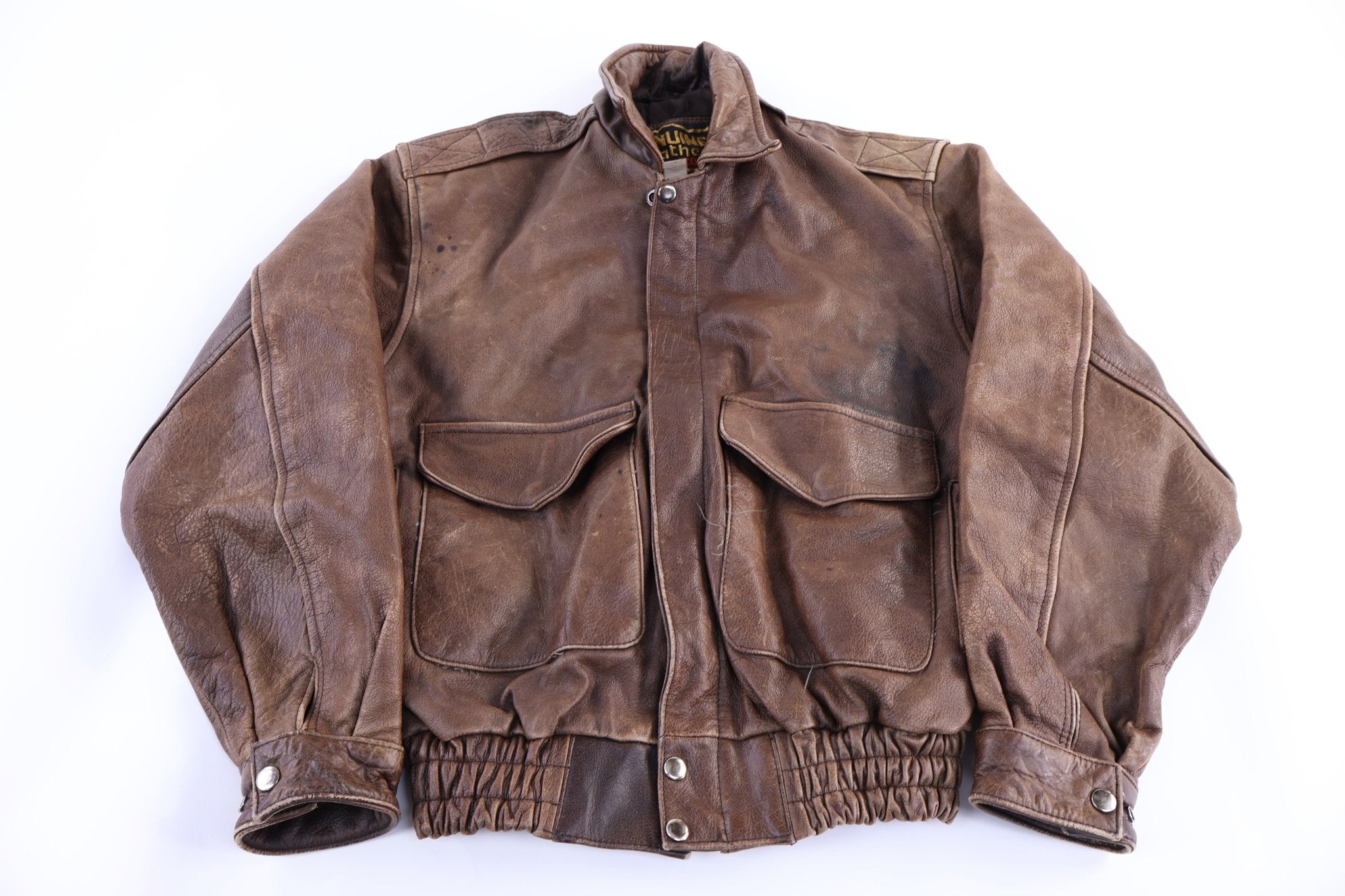 90's Manzoor Brown Leather Jacket - Jacket - Thrifted Threads