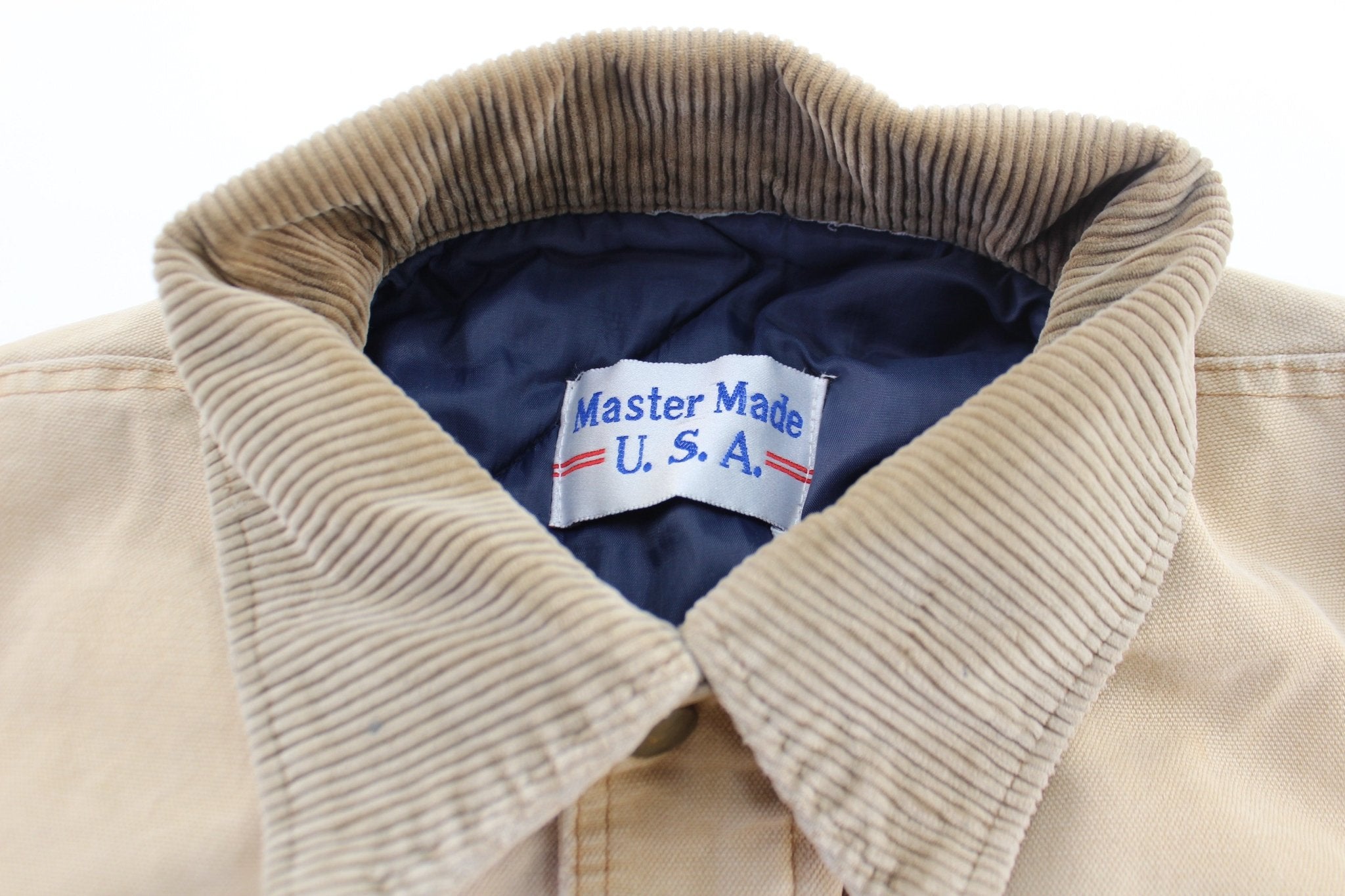 90's Master Made U.S.A. Light Tan Chore Jacket - ThriftedThreads.com