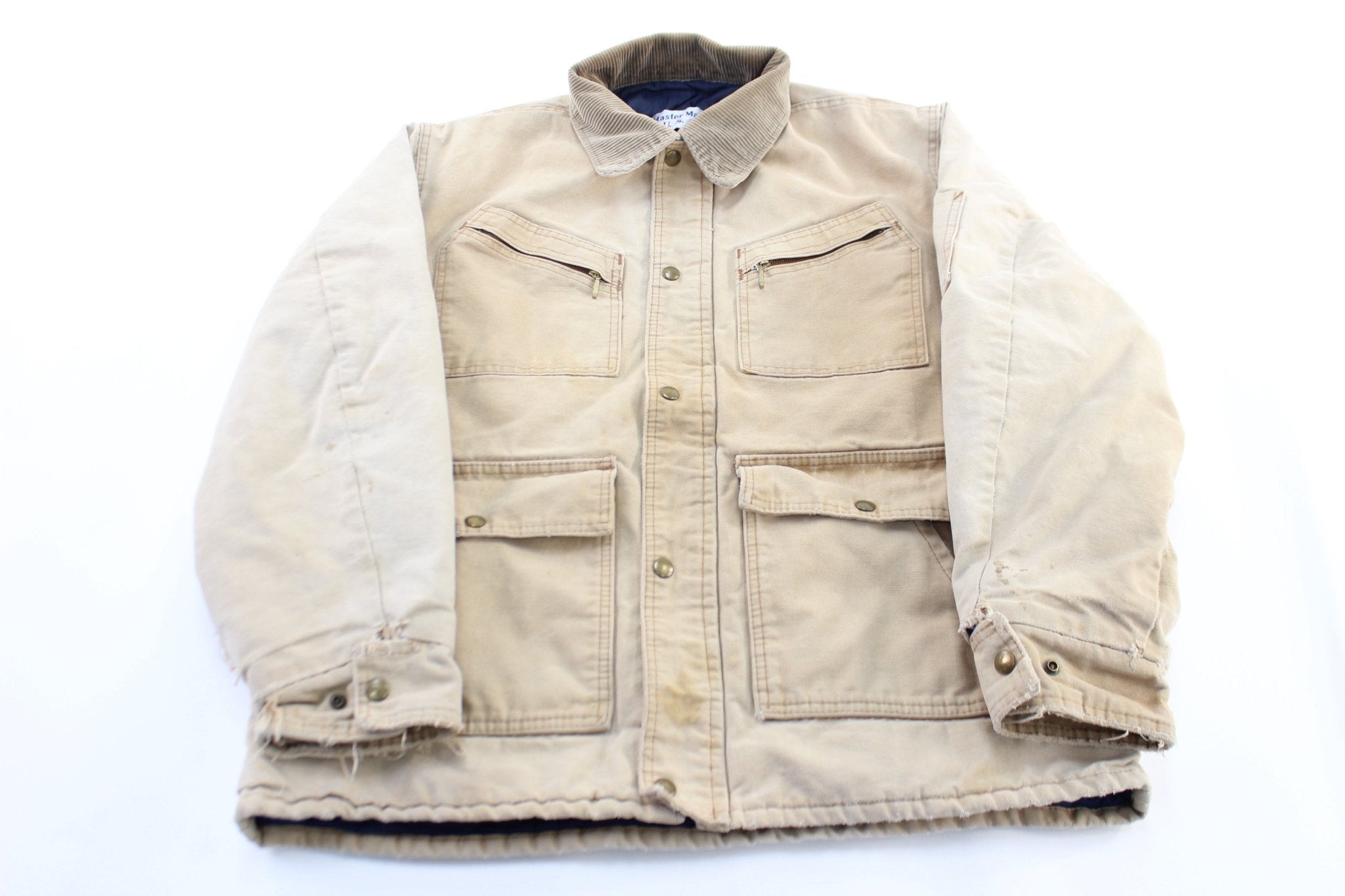 90's Master Made U.S.A. Light Tan Chore Jacket - Jacket - Thrifted Threads