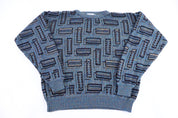 90's Megalos Multipattern Knit Sweater - Sweater - Thrifted Threads