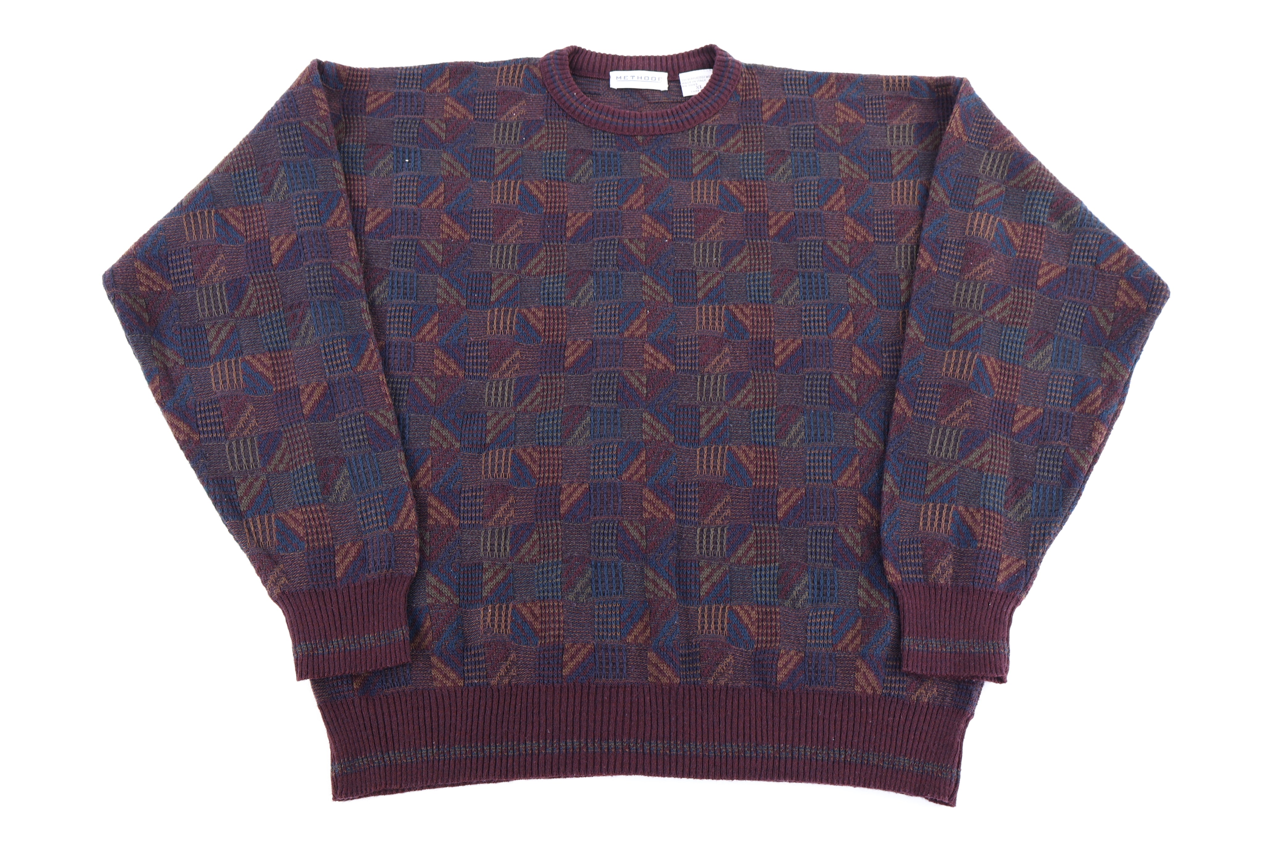 90's Methode Multipattern Knit Sweater - Sweater - Thrifted Threads