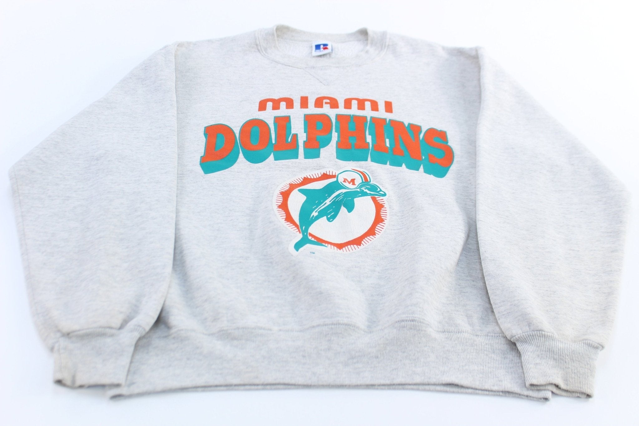 90's Miami Dolphins Football Russell Athletic Sweatshirt - ThriftedThreads.com