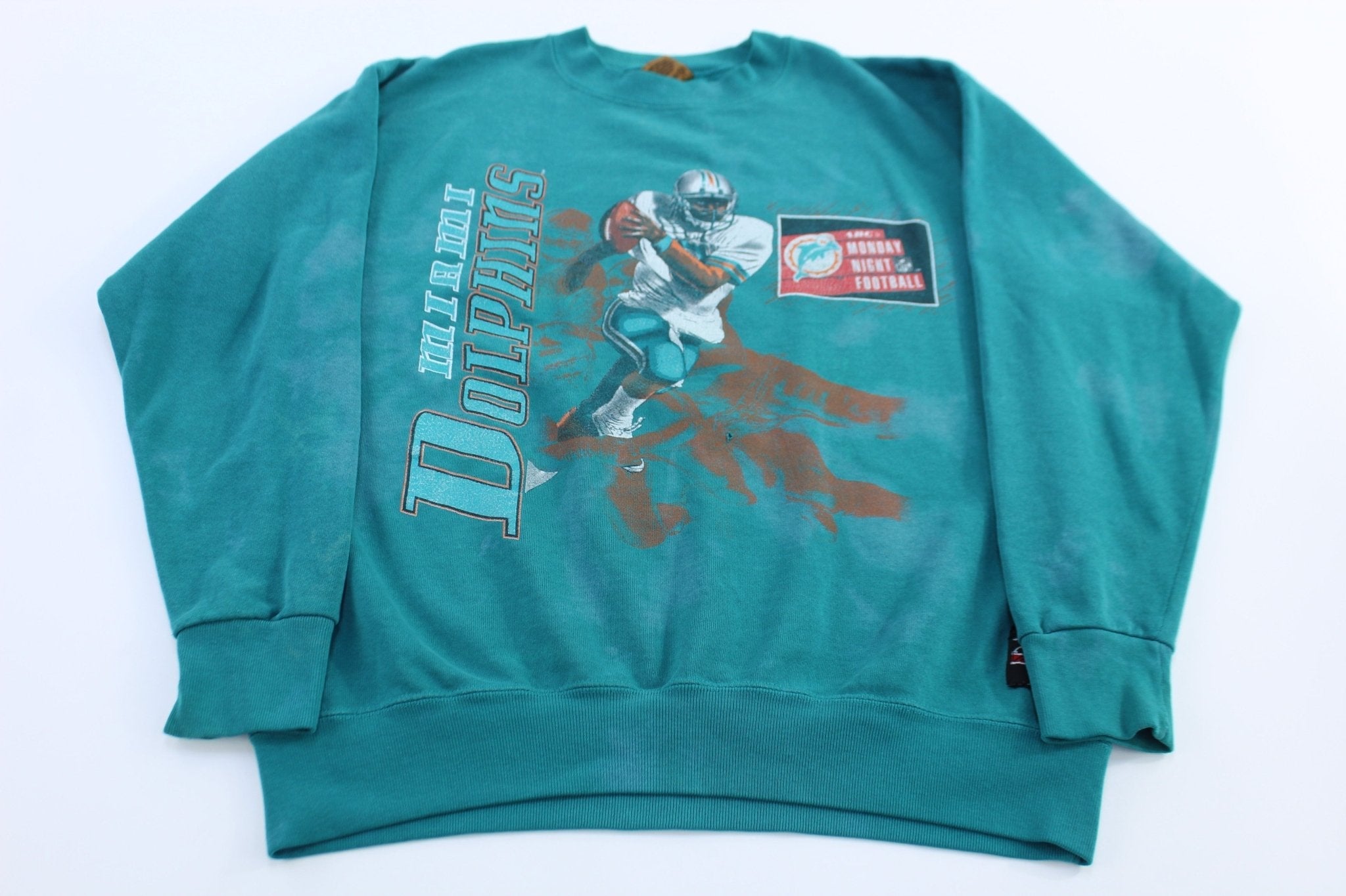 90's Miami Dolphins Football Sweatshirt - Sweatshirt - Thrifted Threads