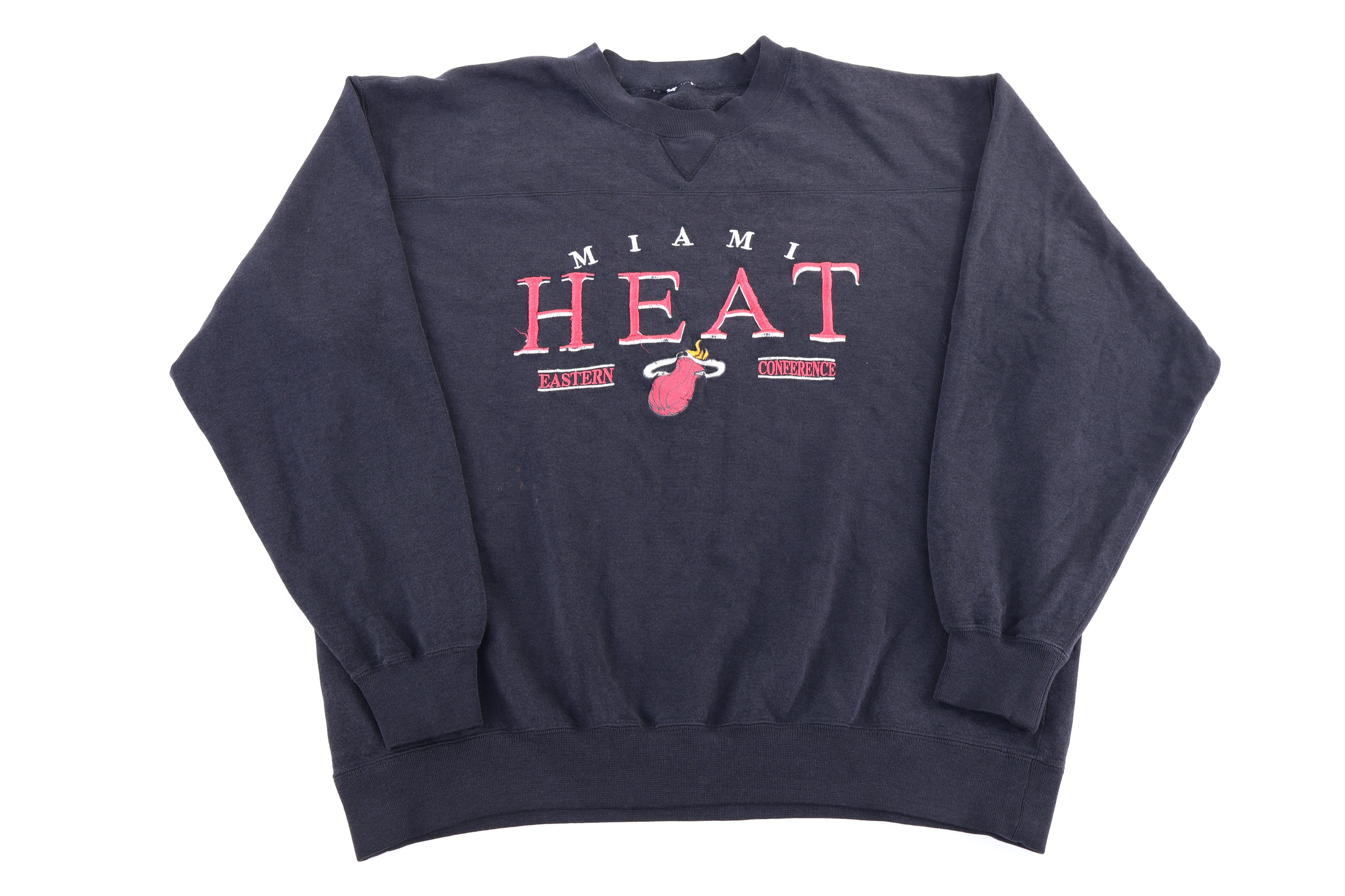 90's Miami Heat Basketball Embroidered Sweatshirt - Sweatshirt - Thrifted Threads