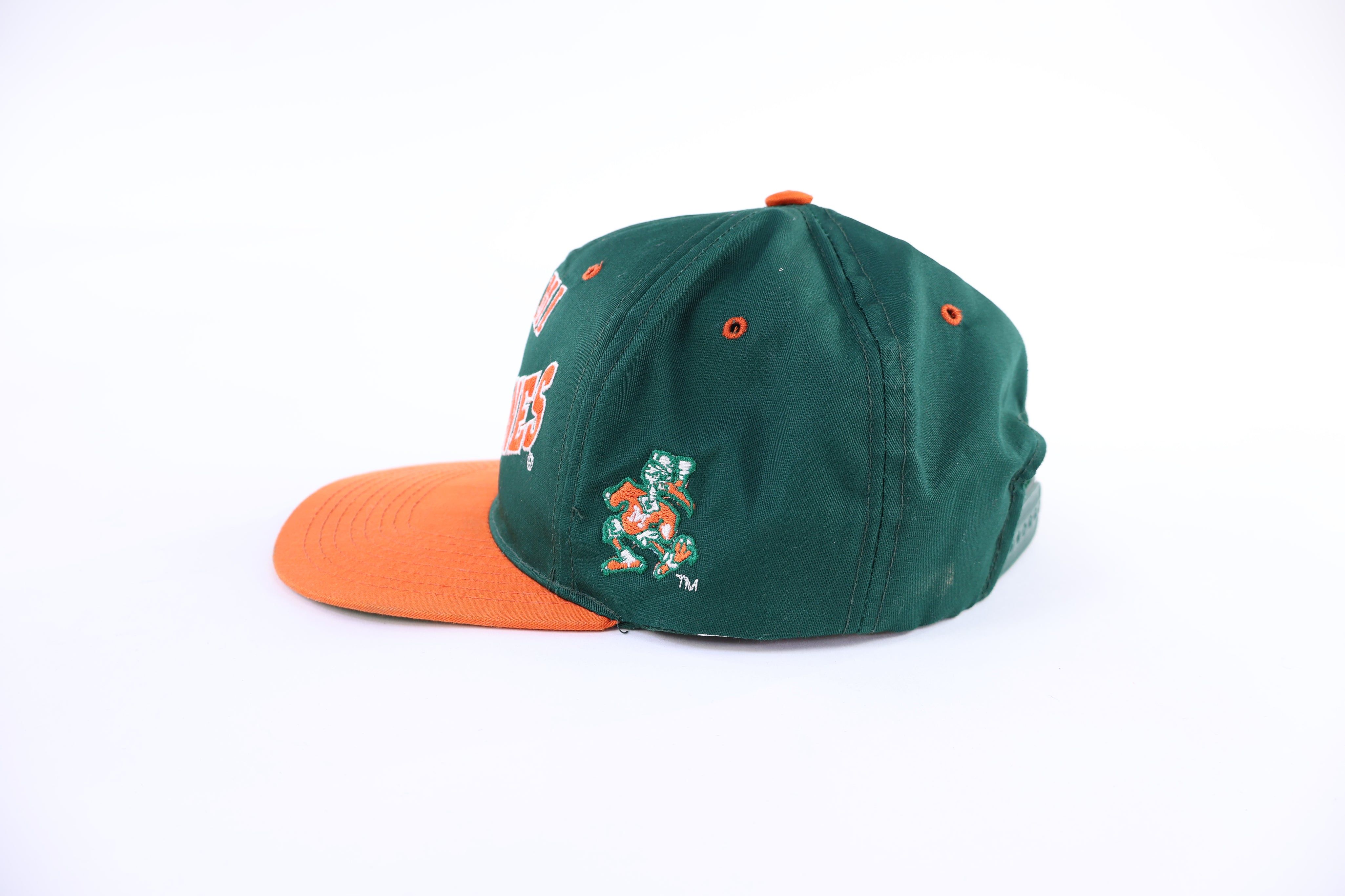 90's Miami Hurricanes Embroidered Snapback Hat - Hats - Thrifted Threads