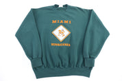90's Miami Hurricanes Embroidered Sweatshirt - Sweatshirt - Thrifted Threads