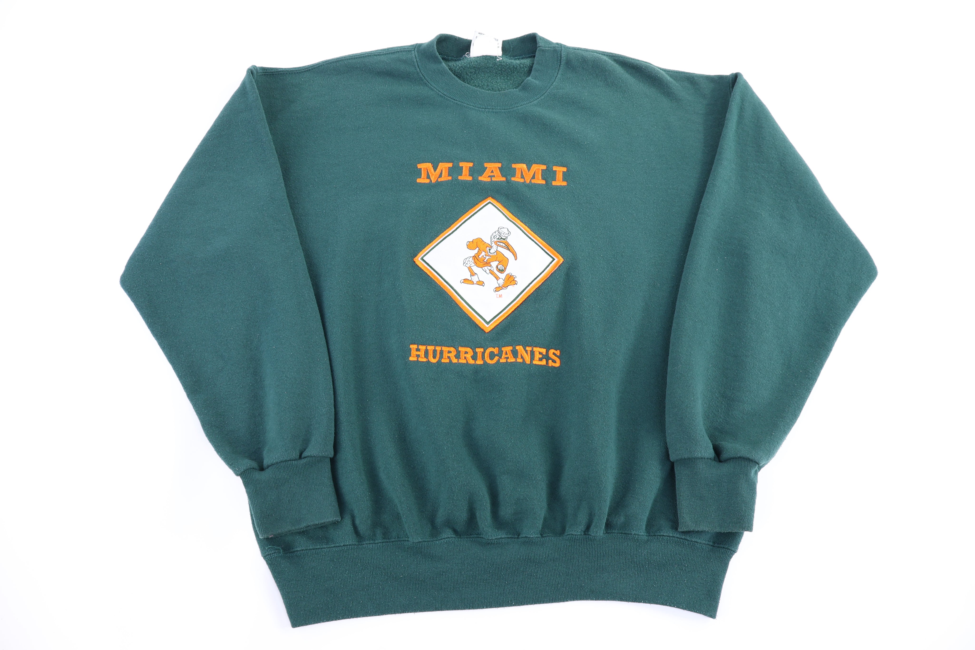 90's Miami Hurricanes Embroidered Sweatshirt - Sweatshirt - Thrifted Threads