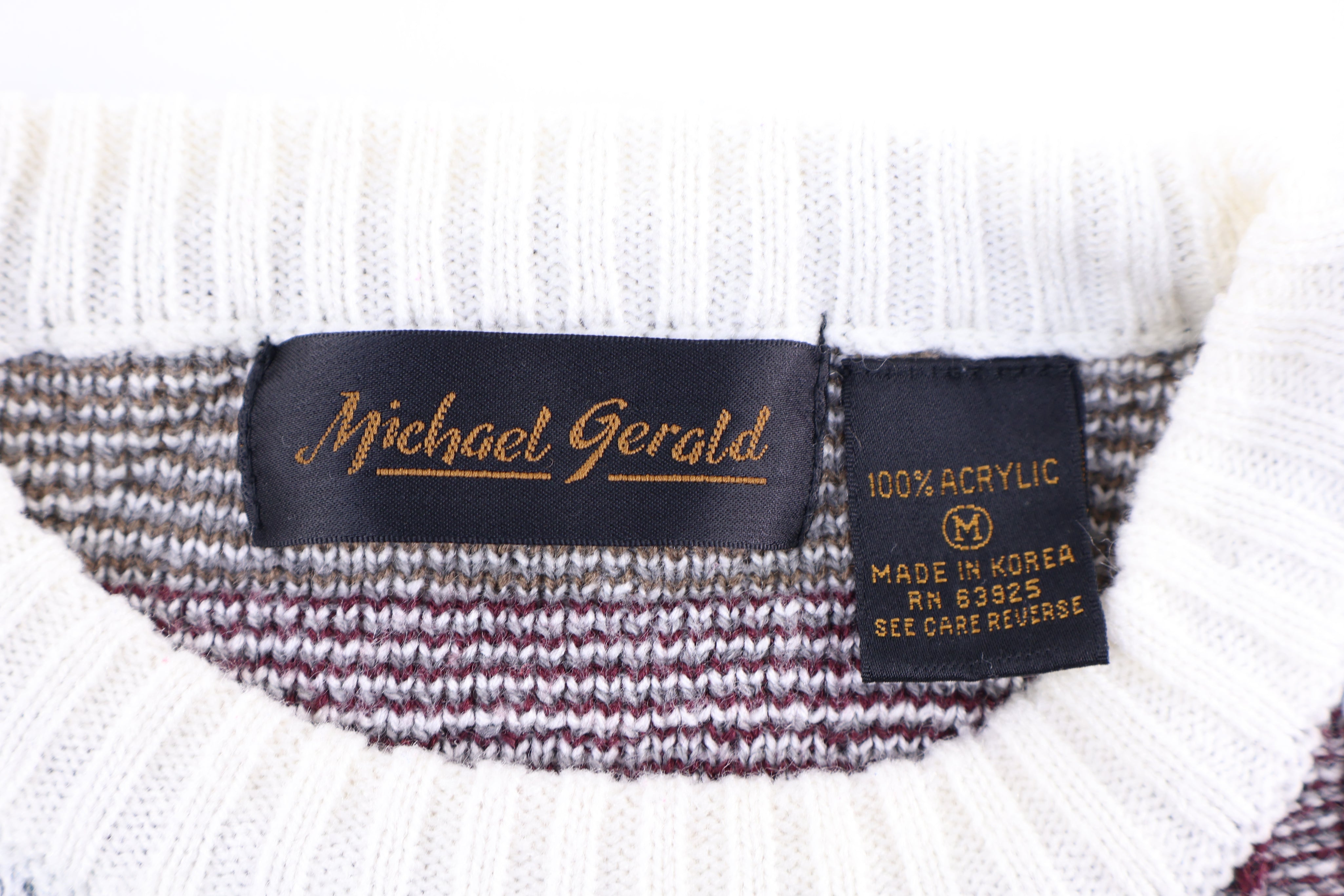 90's Michael Gerald Multipattern Knit Sweater - Sweater - Thrifted Threads