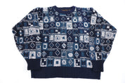 90's Michael Gerald Multipattern Knit Sweater - Sweater - Thrifted Threads