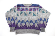 90's Michael Gerald Multipatterned Knit Sweater - Sweater - Thrifted Threads