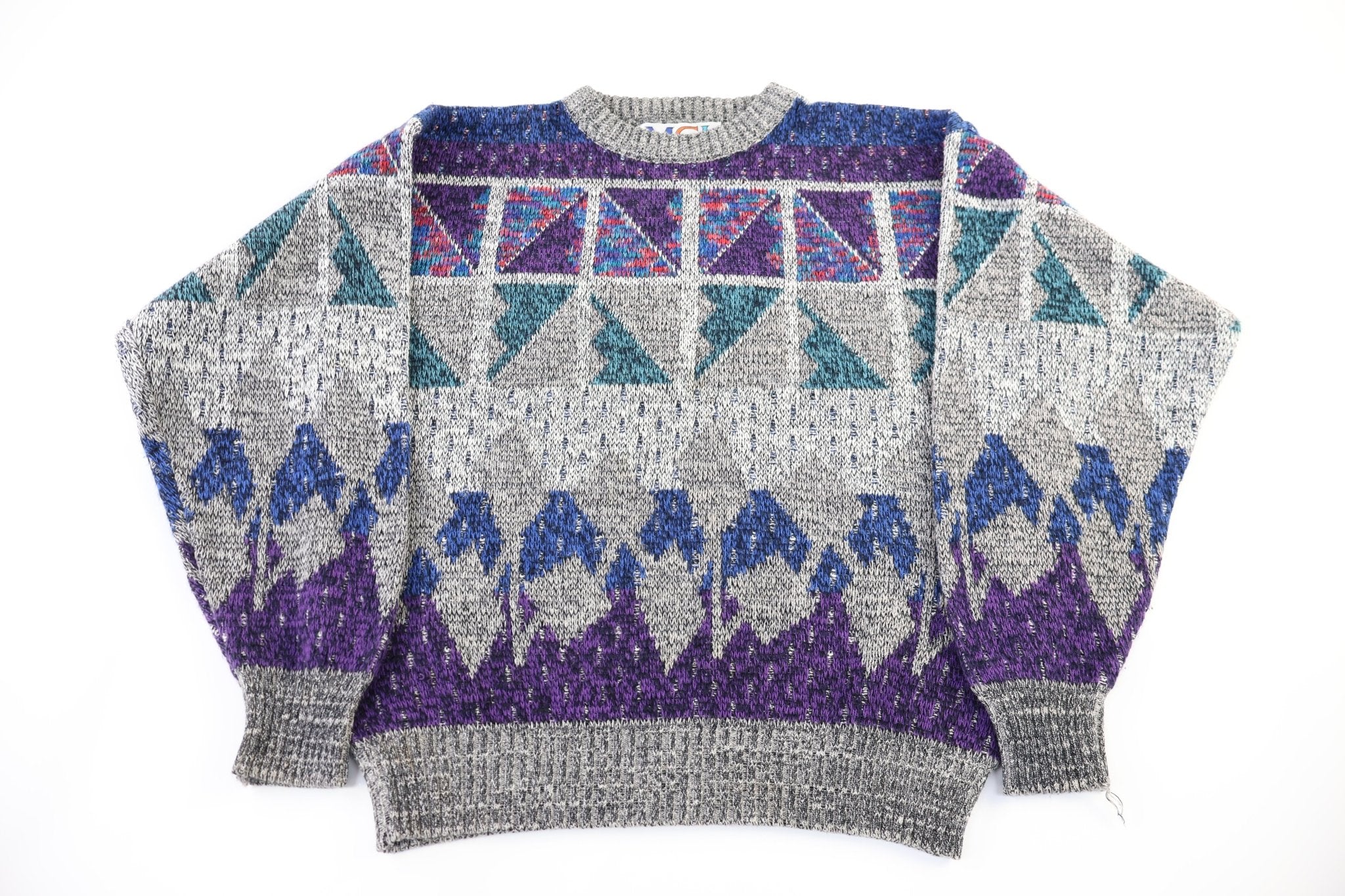 90's Michael Gerald Multipatterned Knit Sweater - Sweater - Thrifted Threads