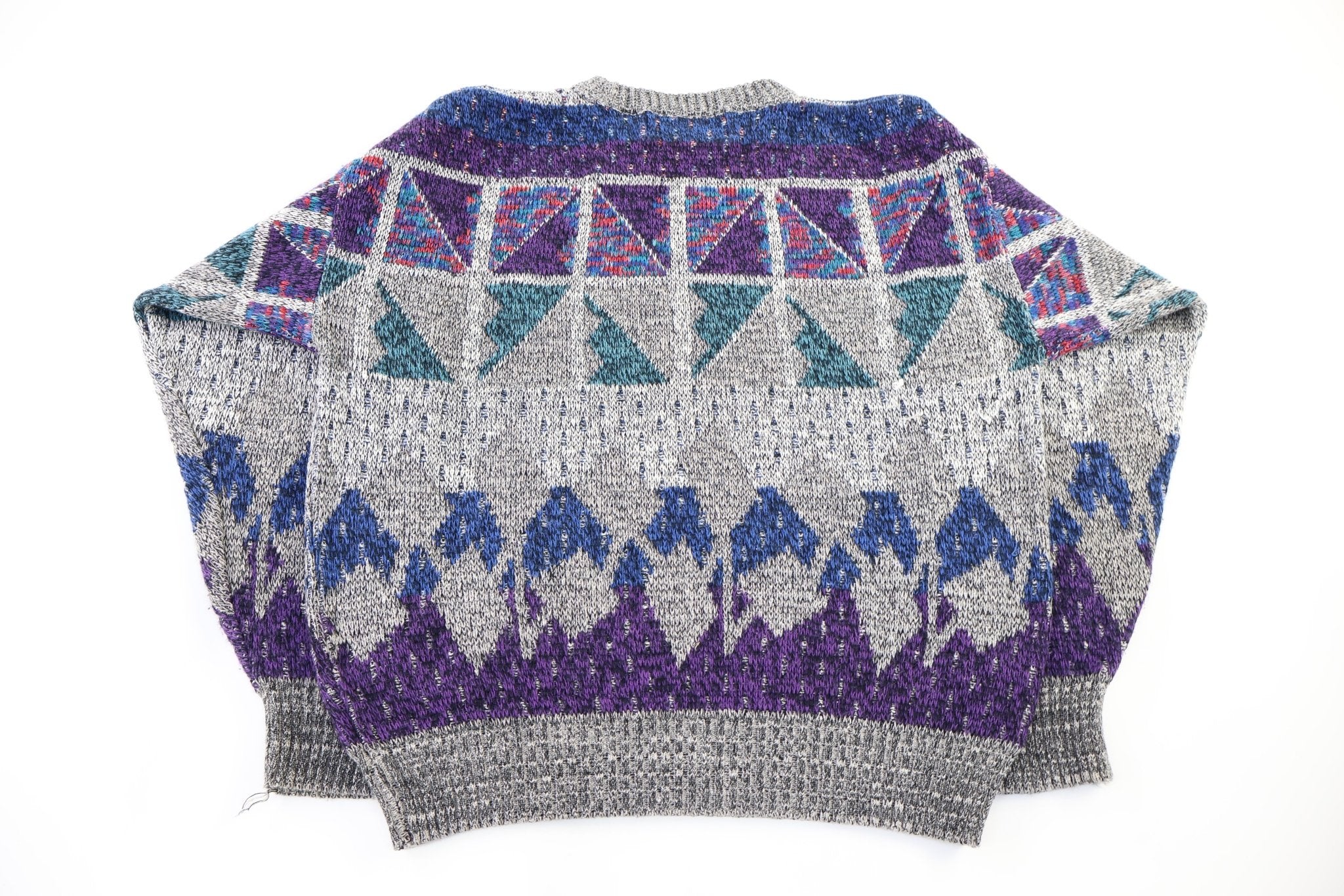90's Michael Gerald Multipatterned Knit Sweater - Sweater - Thrifted Threads