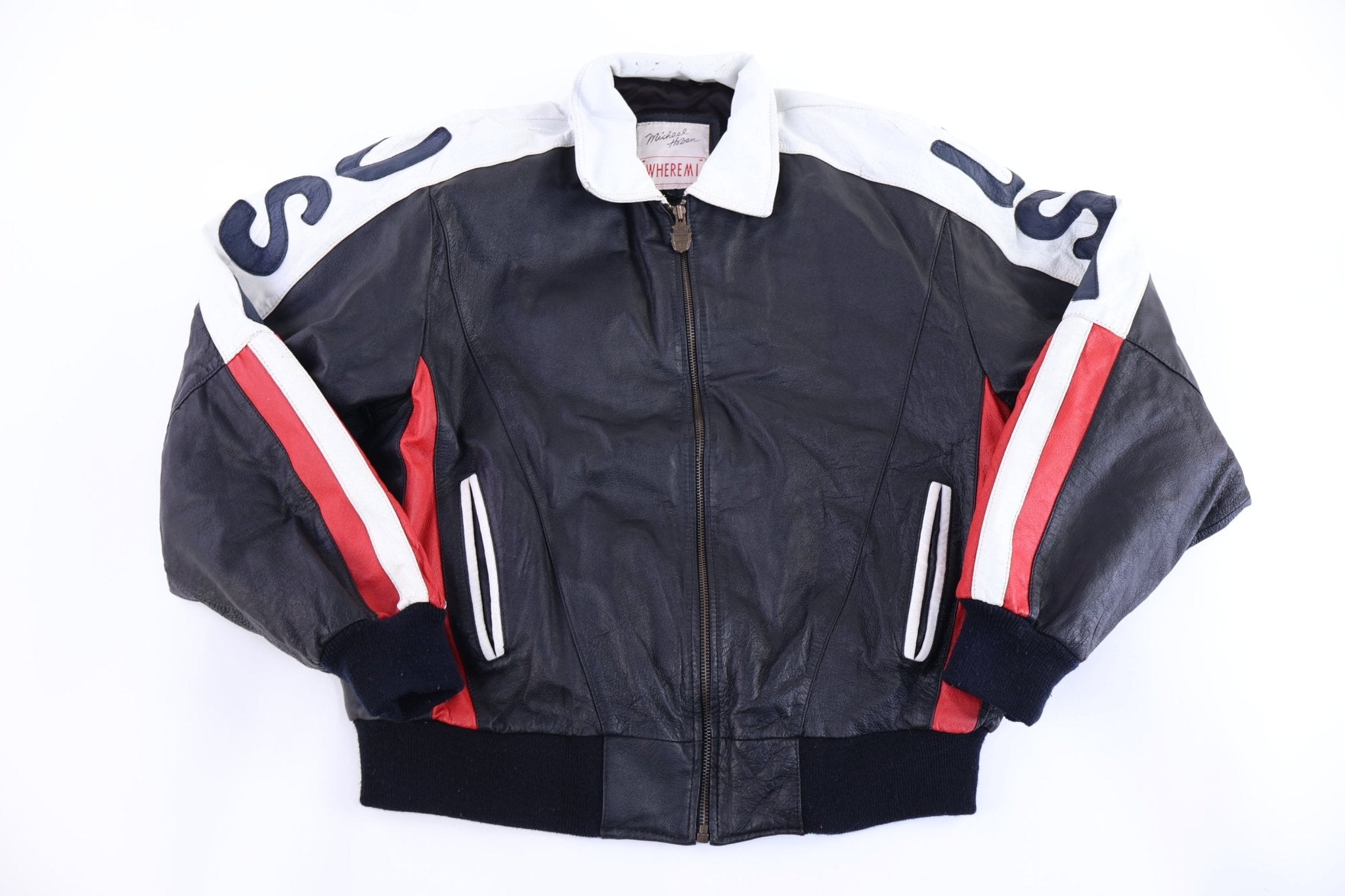 90's Michael Hoban United States Full Zip Leather Jacket - Jacket - Thrifted Threads