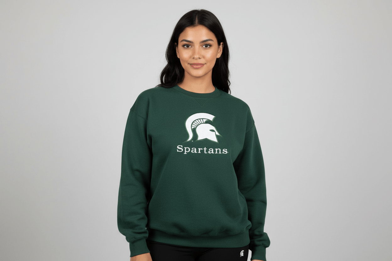 90's Michigan State Spartans Embroidered Sweatshirt - ThriftedThreads.com