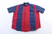 90's Mickey Inc. Embroidered Mickey Mouse Striped Button Down Shirt - Button Ups/Downs - Thrifted Threads