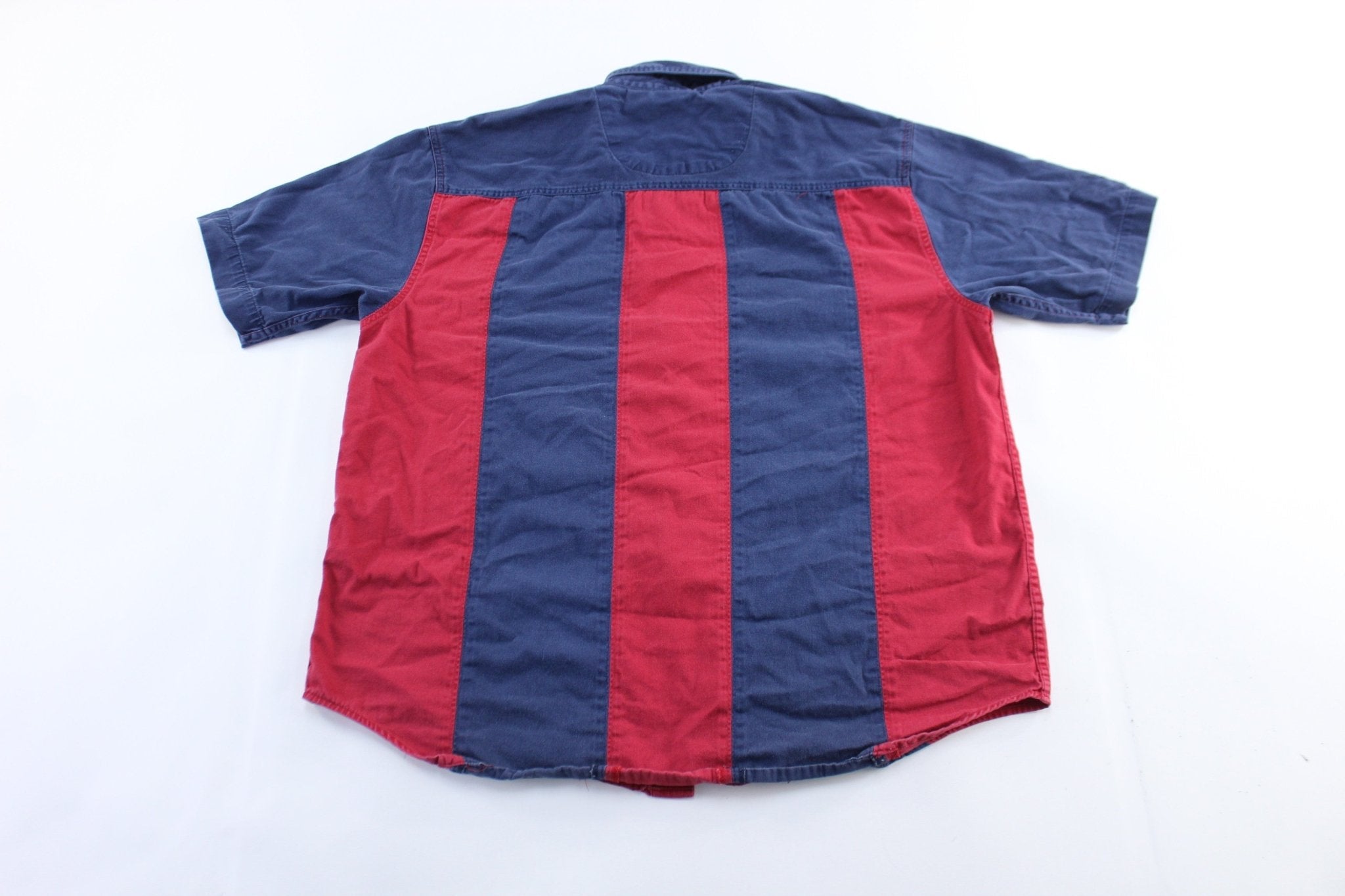 90's Mickey Inc. Embroidered Mickey Mouse Striped Button Down Shirt - Button Ups/Downs - Thrifted Threads