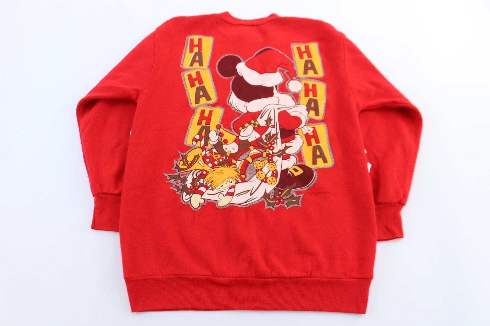 90's Mickey Mouse Christmas Themed Sweater - Sweater - Thrifted Threads